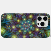 Coques Case-Mate iPhone Illuminé Abstrait brillant Turquoise violet Fracta (Verso (horizontal))