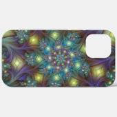 Coques Case-Mate iPhone Illuminé Abstrait brillant Turquoise violet Fracta (Verso (horizontal))