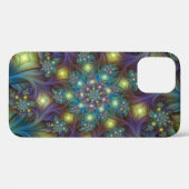Coques Case-Mate iPhone Illuminé Abstrait brillant Turquoise violet Fracta (Verso (horizontal))
