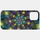 Coques Case-Mate iPhone Illuminé Abstrait brillant Turquoise violet Fracta (Verso (horizontal))