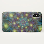 Coques Case-Mate iPhone Illuminé Abstrait brillant Turquoise violet Fracta (Dos (Horizontal))