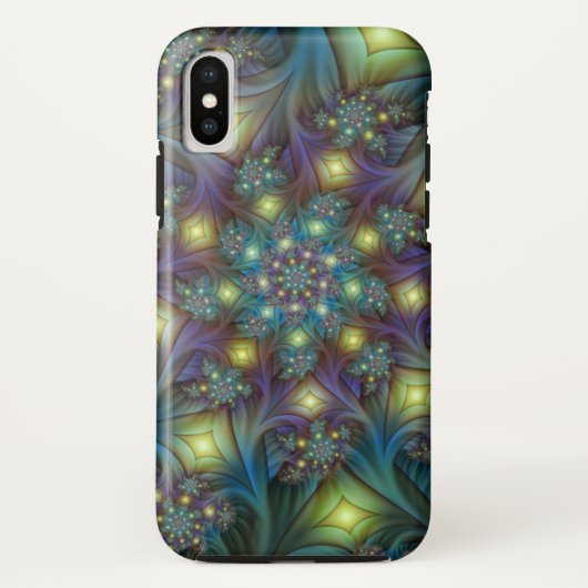 Coques Case-Mate iPhone Illuminé Abstrait brillant Turquoise violet Fracta (Dos)