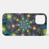 Coques Case-Mate iPhone Illuminé Abstrait brillant Turquoise violet Fracta (Verso (horizontal))