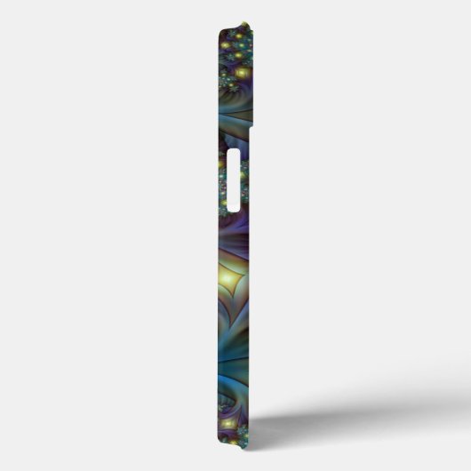 Coques Case-Mate iPhone Illuminé bleu Abstrait violet Fractal Nom (Verso / Droite)