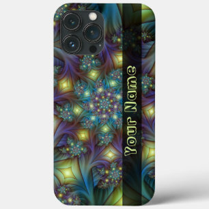 Case-Mate iPhone Case Illuminé bleu Abstrait violet Fractal Nom