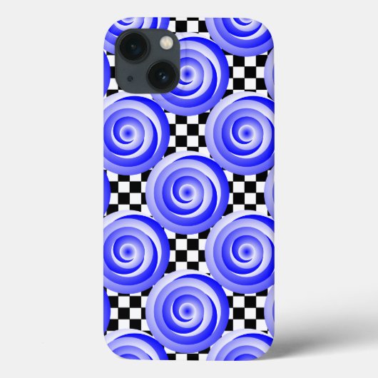 Coques Case-Mate iPhone Illusion de la spirale bleue par Kenneth Yoncich (Verso)
