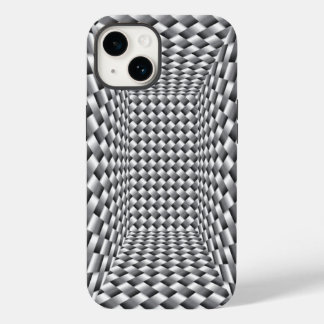Coque Pour iPhone 14 Illusion de tissage de boîte en acier inoxydable