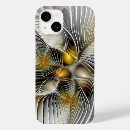 Coques Case-Mate iPhone Illusion d'optique abstrait 3D fractal avec profon (Verso)