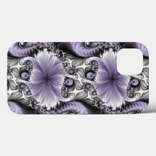 Coques Case-Mate iPhone Illusion Lilac Abstrait Floral Fractal Art Imagina (Verso (horizontal))