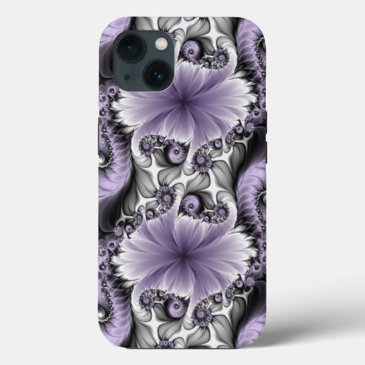 Coques Case-Mate iPhone Illusion Lilac Abstrait Floral Fractal Art Imagina (Verso)