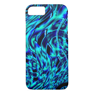 Case-Mate iPhone Case illusion métallique et tordue, image bleue à verte