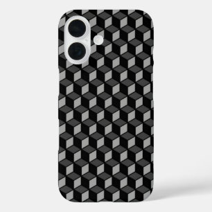 Coques iPhone 16 Illusion optique 3D noire