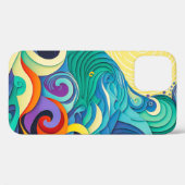 Coques Case-Mate iPhone Illustration Abstraite de la ligne Sun Waves (Verso (horizontal))