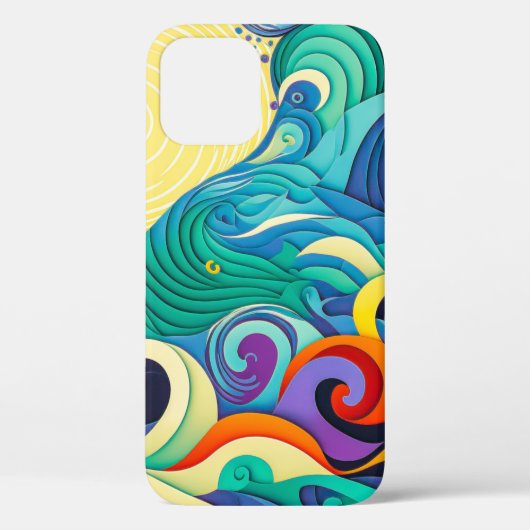Coques Case-Mate iPhone Illustration Abstraite de la ligne Sun Waves (Verso)