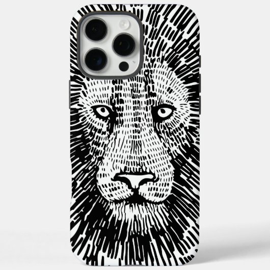 Coques Case-Mate iPhone Illustration Abstraite du visage de lion gras (Verso)