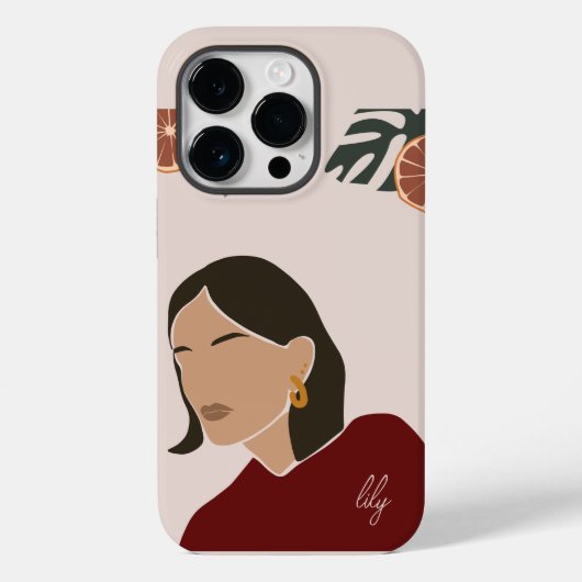 Coques Case-Mate iPhone Illustration Boho Abstrait Art Femme, Tonage Terre (Verso)