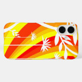 Coques Case-Mate iPhone Illustration botanique orange et blanc (Verso (horizontal))