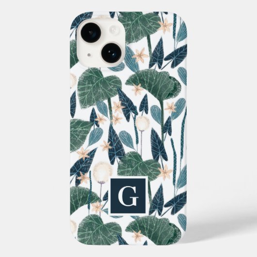 Coques Case-Mate iPhone Illustration botanique Plante Maman Monogramme (Verso)