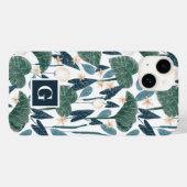 Coques Case-Mate iPhone Illustration botanique Plante Maman Monogramme (Verso (horizontal))