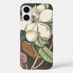 Coques iPhone 16 Illustration botanique vintage de magnolia de Cate