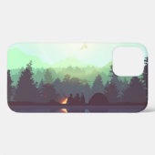 Coques Case-Mate iPhone Illustration Camping Adventure Forest Mountain (Verso (horizontal))