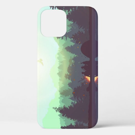 Coques Case-Mate iPhone Illustration Camping Adventure Forest Mountain (Verso)
