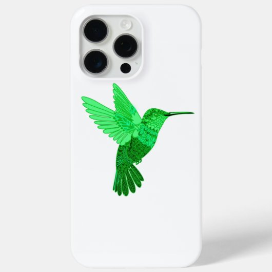 Coques Case-Mate iPhone Illustration complexe du colibri vert (Verso)