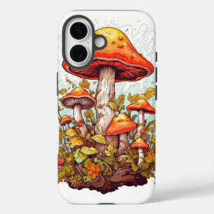 Coques iPhone 16 Illustration créative de la forêt de champignons
