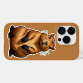 Coques Case-Mate iPhone Illustration d'animal de rongeur de Capybara migno (Verso (horizontal))