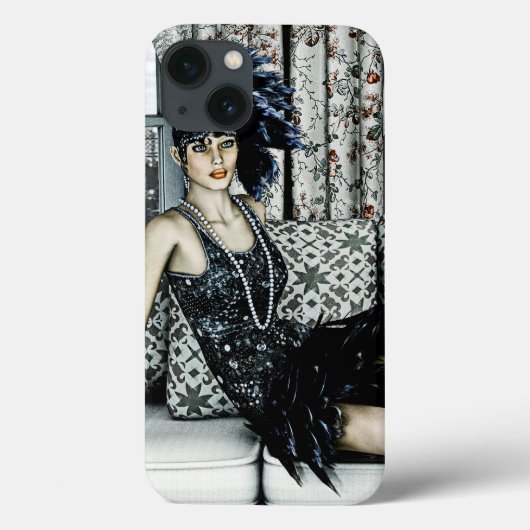 Coques Case-Mate iPhone Illustration d'art de la mode Flapper des Années F (Verso)