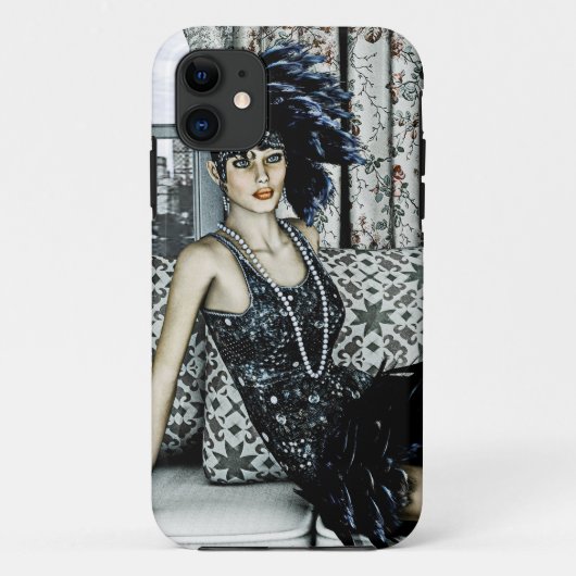 Coques Case-Mate iPhone Illustration d'art de mode de flapper des années 2 (Dos)