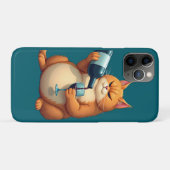 Coques Case-Mate iPhone Illustration d'art moderne de chat ivre de luxe (Dos (Horizontal))