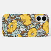 Coques Case-Mate iPhone illustration d'art pavot fleur jaune (Verso (horizontal))