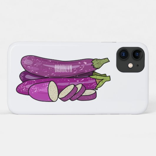 Coques Case-Mate iPhone Illustration d'aubergine (Dos (Horizontal))