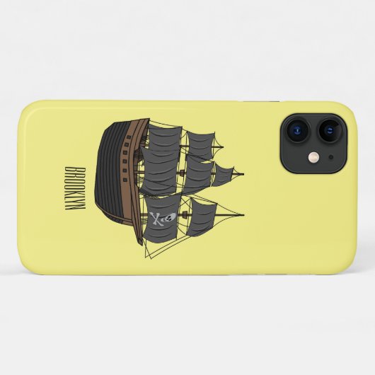 Coques Case-Mate iPhone Illustration de bateau pirate (Dos (Horizontal))