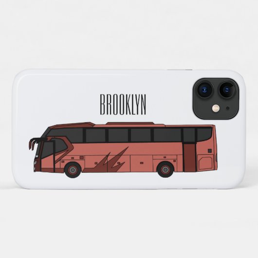 Coques Case-Mate iPhone Illustration de bus dessin animé (Dos (Horizontal))