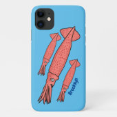 Coques Case-Mate iPhone Illustration de calamar rose (Dos)