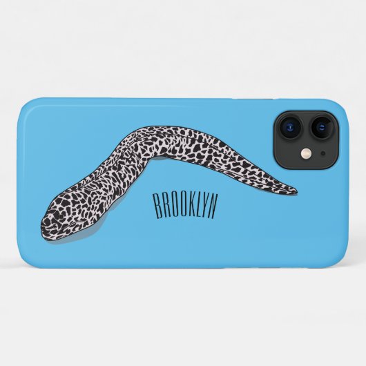 Coques Case-Mate iPhone Illustration de cartoon de murène tachetée (Dos (Horizontal))