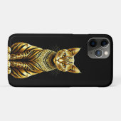 Coques Case-Mate iPhone Illustration de chat doré orné (Dos (Horizontal))