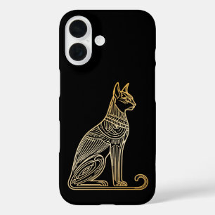 Coques iPhone 16 Illustration de chat doré pour les amateurs de cha