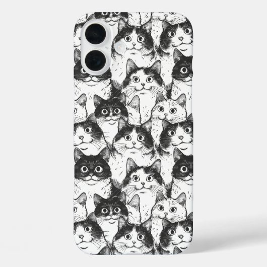 Coques Case-Mate iPhone Illustration de chat noir et blanc (Verso)