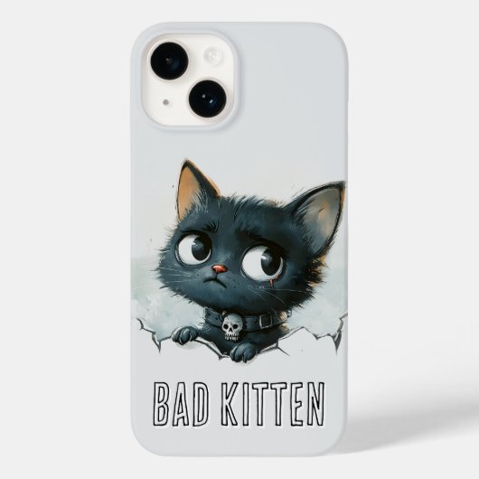 Coques Case-Mate iPhone Illustration de chaton edgy - Texte "Mauvais chato (Verso)