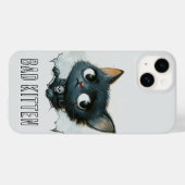 Coques Case-Mate iPhone Illustration de chaton edgy - Texte "Mauvais chato (Verso (horizontal))