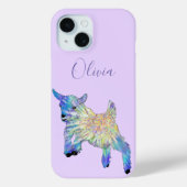 Coques Case-Mate iPhone Illustration de chèvre naine mignonne avec nom (Verso)