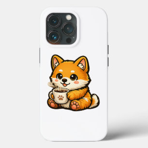 Case-Mate iPhone Case Illustration de chien Shiba mignon avec du café – 
