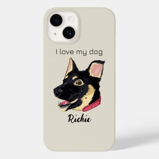 Coques Case-Mate iPhone Illustration de chiot GSD Monogramme Cadeau pour a (Verso)