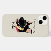 Coques Case-Mate iPhone Illustration de chiot GSD Monogramme Cadeau pour a (Verso (horizontal))