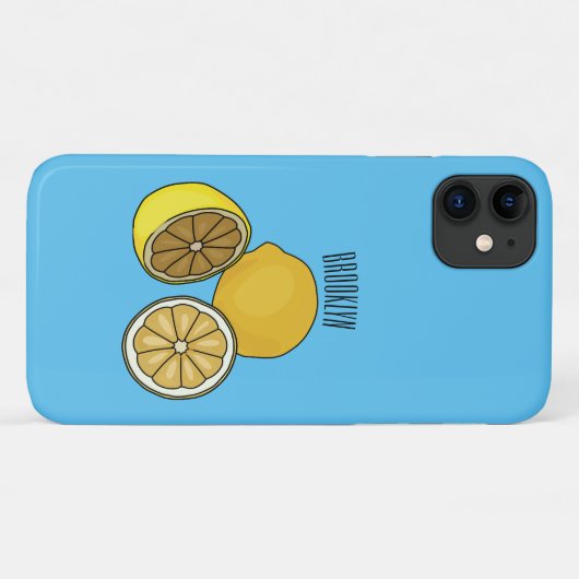 Coques Case-Mate iPhone Illustration de citron (Dos (Horizontal))