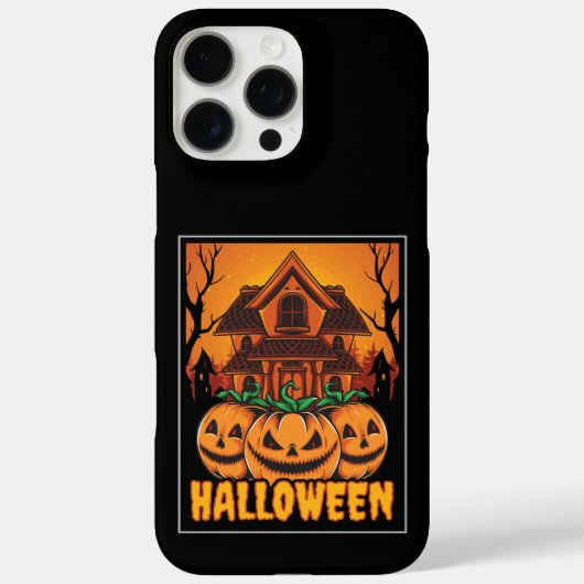 Coques Case-Mate iPhone Illustration de citrouille de maison hantée Hallow (Verso)
