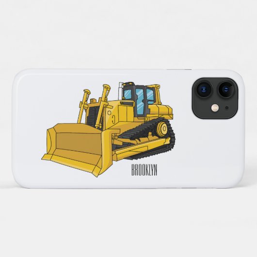 Coques Case-Mate iPhone Illustration de dessin animé Bulldozer (Dos (Horizontal))